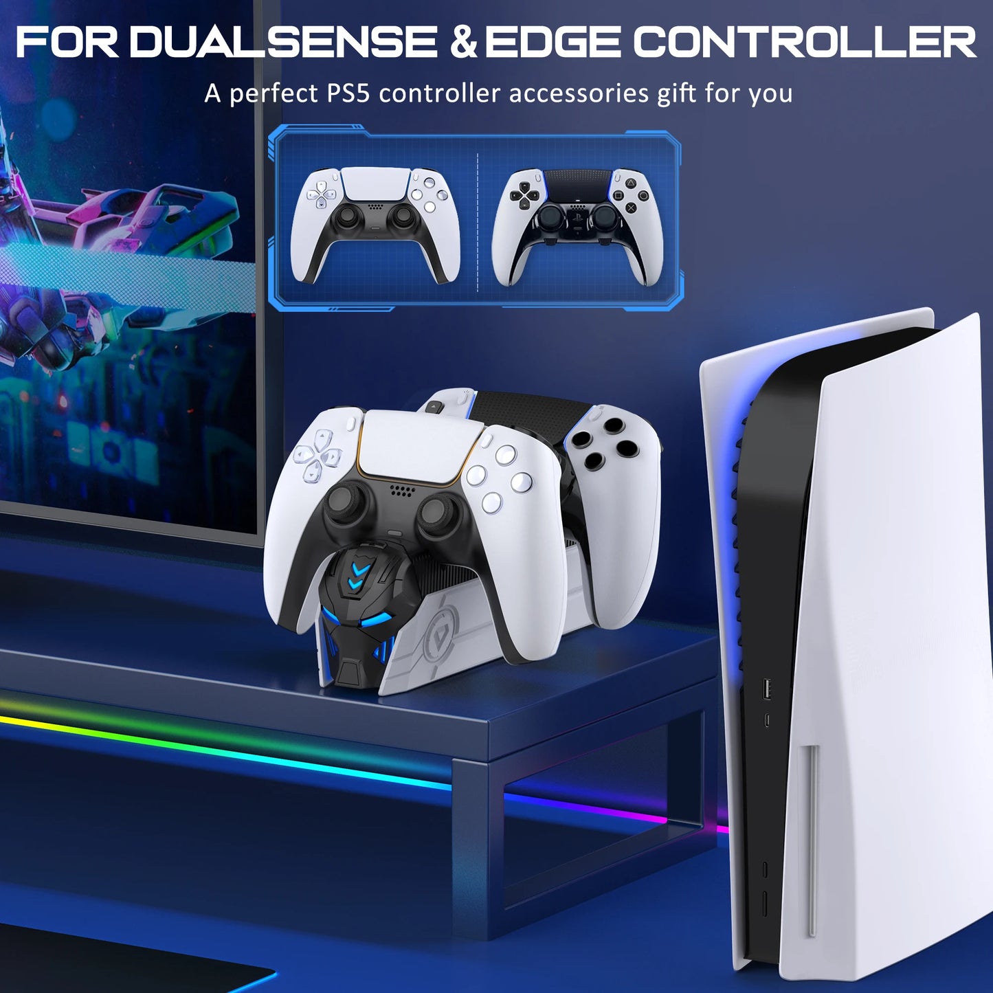 شاحن وحدة تحكم بلايستيشن 5 – قاعدة شحن يد DualSense