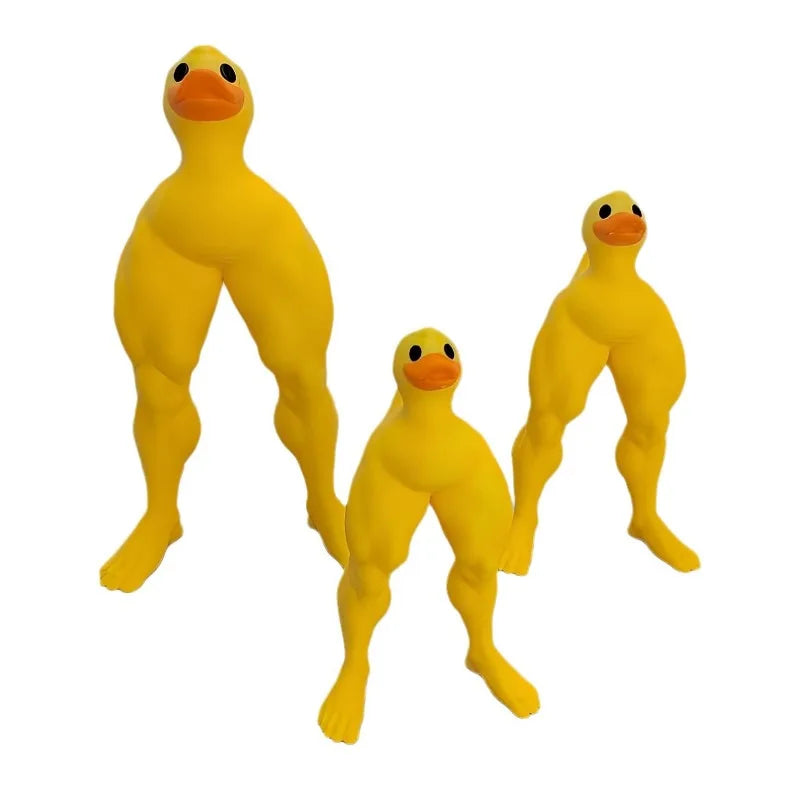 تمثال بطة عضلات مضحكة – زينة فكاهية للمكتب أو المنزل