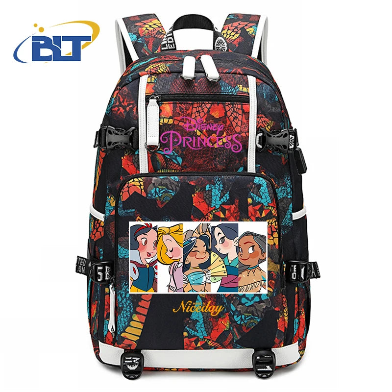 حقيبة ظهر للأطفال مطبوعة بشخصية ميني ماوس وأميرات ديزني