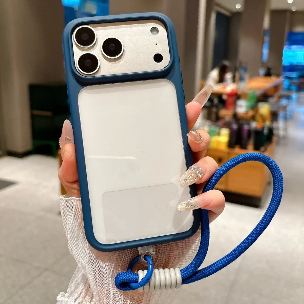 كفر آيفون شفاف فائق الوضوح مع زر كاميرا ذكي – حماية قوية ضد الصدمات