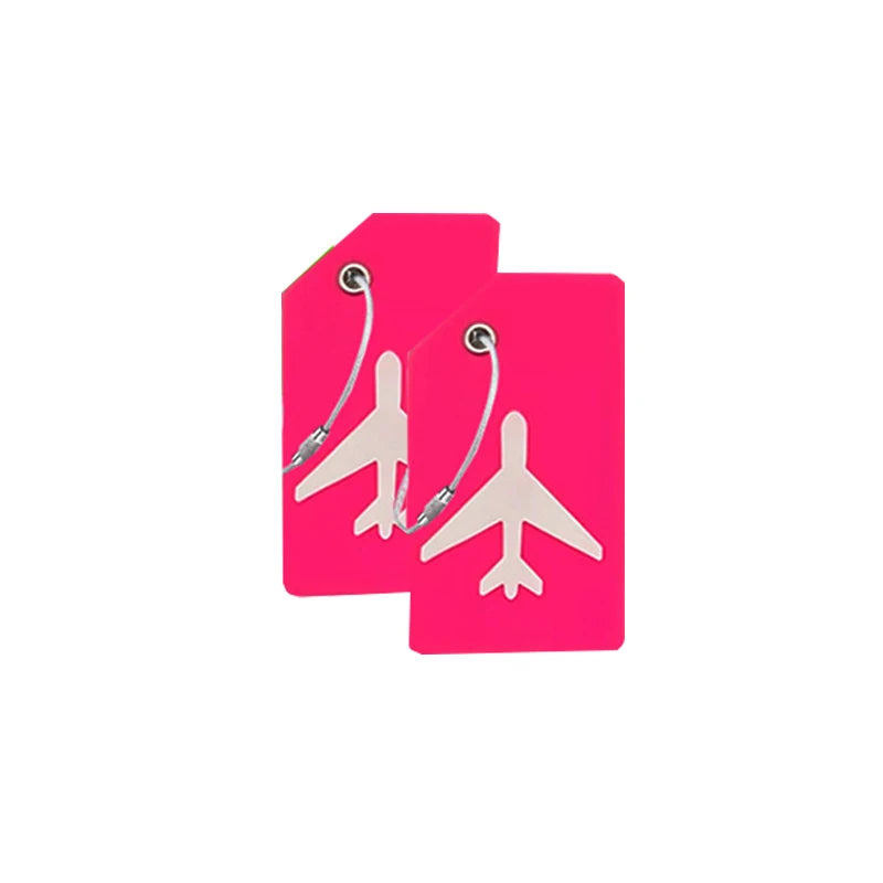 عدد 2 تاق شنط سفر من السيليكون – لبطاقات الاسم وتحديد الهوية بسرعة وسهولة
