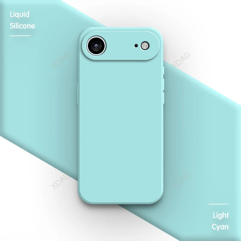 غطاء حماية فاخر بتصميم مربع ناعم من السيليكون السائل لهواتف iPhone 17 / 17 Air / 17 Pro / 17 Pro Max