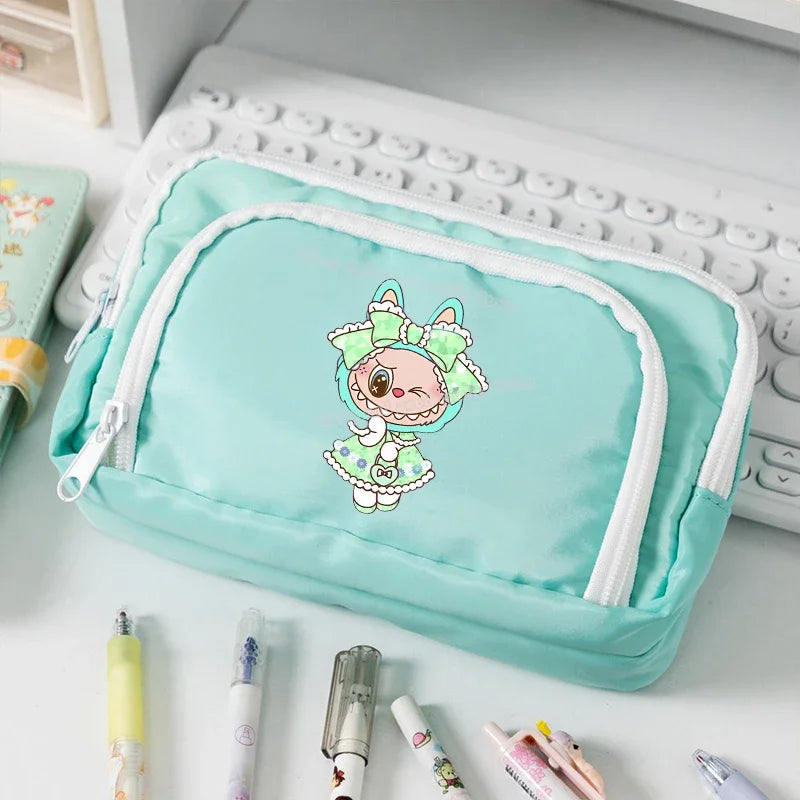 علبة أقلام للأطفال كبيرة السعة – حقيبة تخزين أدوات مكتبية إبداعية مع تصميم مفرّغ للضغط