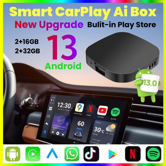 صندوق CarPlay ذكي – Android 13 لاسلكي مع YouTube وNetflix