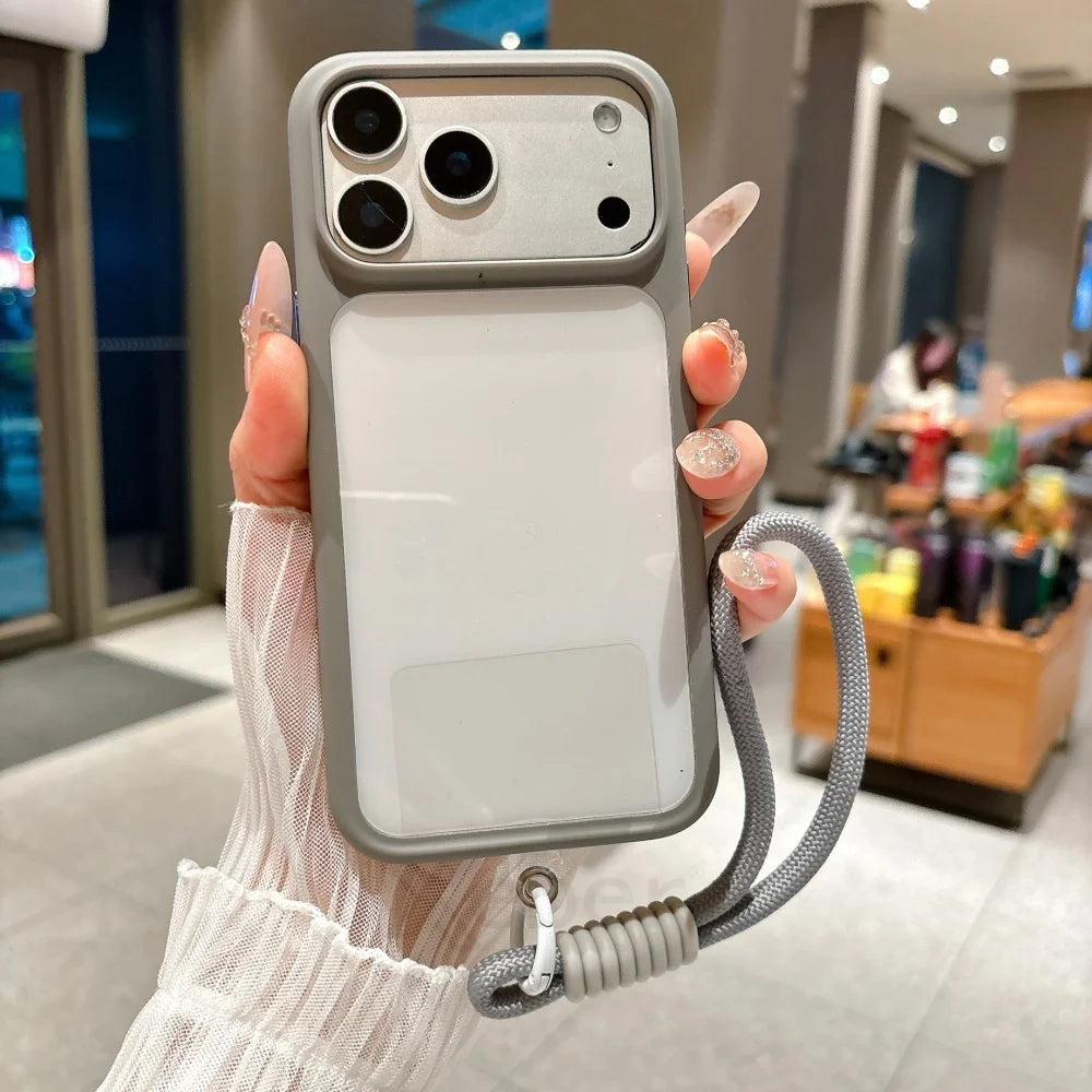 كفر آيفون شفاف فائق الوضوح مع زر كاميرا ذكي – حماية قوية ضد الصدمات