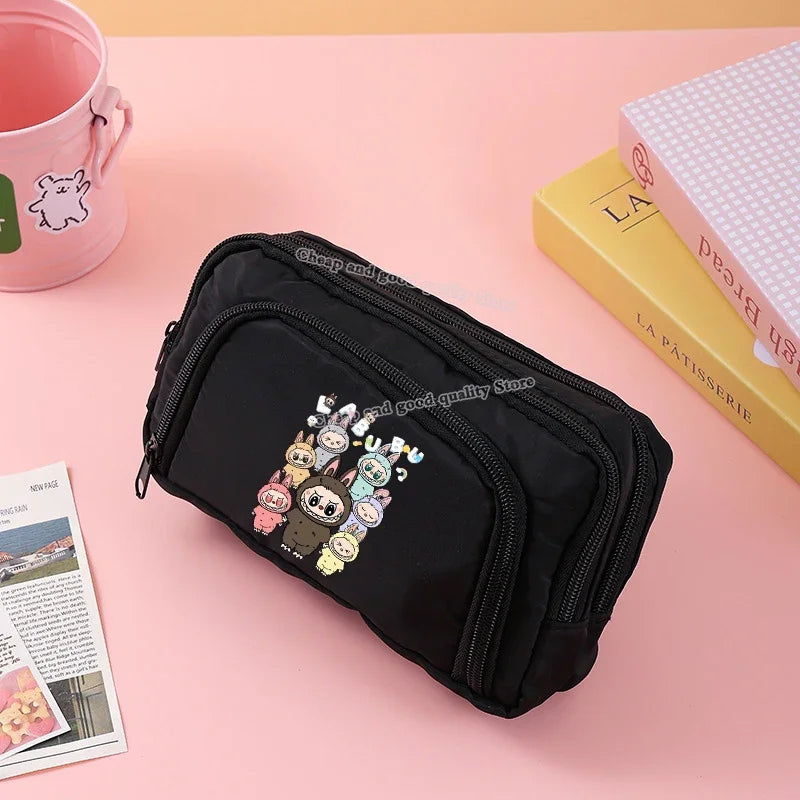 علبة أقلام للأطفال كبيرة السعة – حقيبة تخزين أدوات مكتبية إبداعية مع تصميم مفرّغ للضغط