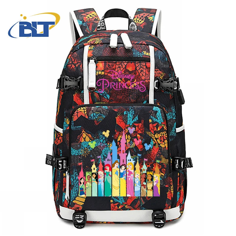 حقيبة ظهر للأطفال مطبوعة بشخصية ميني ماوس وأميرات ديزني