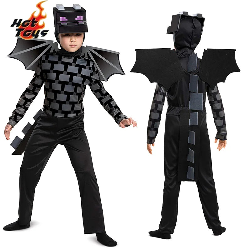 زي تنكري للأطفال بتصميم ماينكرافت – بدلة ثلاثية الأبعاد مستوحاة من لعبة "ماي كرافت"