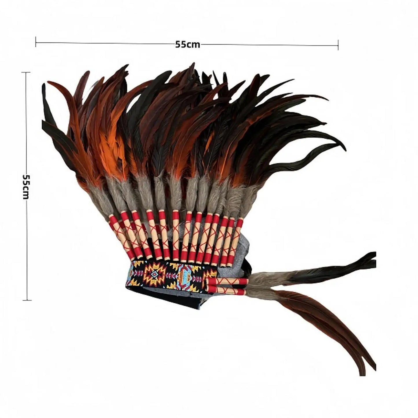 غطاء رأس هندي بريش فاخر – للكبار رجال ونساء | زينة حفلات وتنكر – خفيف وفخم للعروض والكوسبلاي