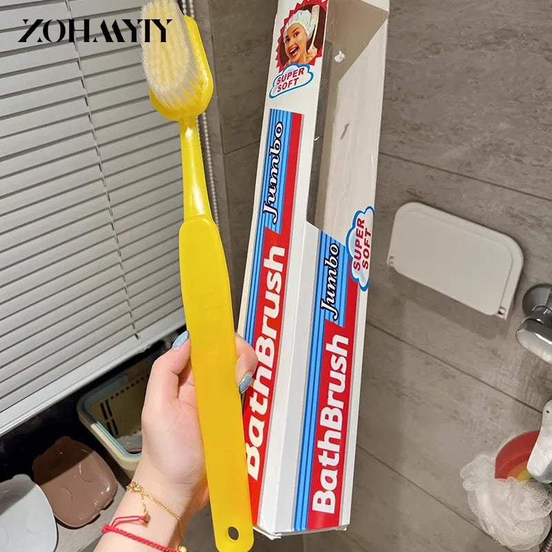 فرشاة أسنان عملاقة ملونة – للتعليم والاستحمام وتدليك الجسم | تصميم طويل وناعم – نظافة واسترخاء ومتعة