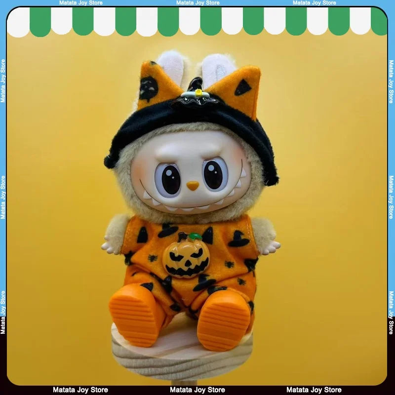 طقم هالوين لابوبو 17 سم – تنورة + أجنحة كيوت | ملابس دمية معلّقة – موضة موسمية لهدايا البنات