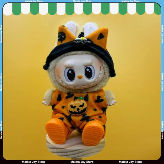 طقم هالوين لابوبو 17 سم – تنورة + أجنحة كيوت | ملابس دمية معلّقة – موضة موسمية لهدايا البنات