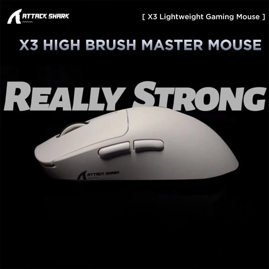 ماوس X3 خفيف جداً 49g – ثلاثي الاتصال، مزود بحساس PixArt PAW3395، دقة 26000DPI، للألعاب الاحترافية