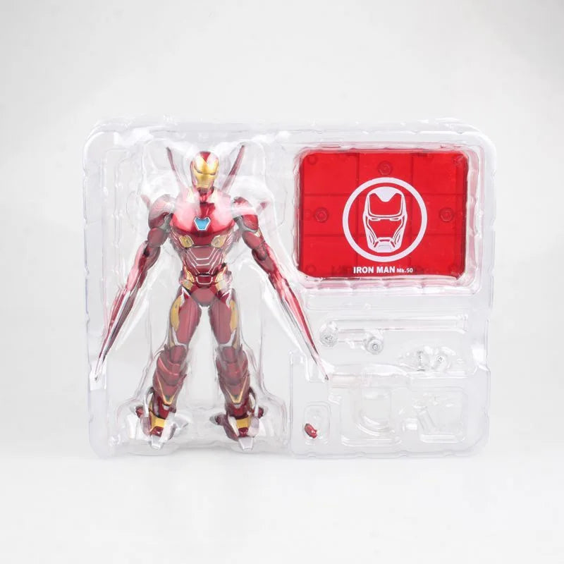 مجسم Iron Man MK50 – إصدار SHFiguarts Nano Metal | تمثال توني ستارك المتحول بتقنية النانو، لهواة مارفل والتجميع