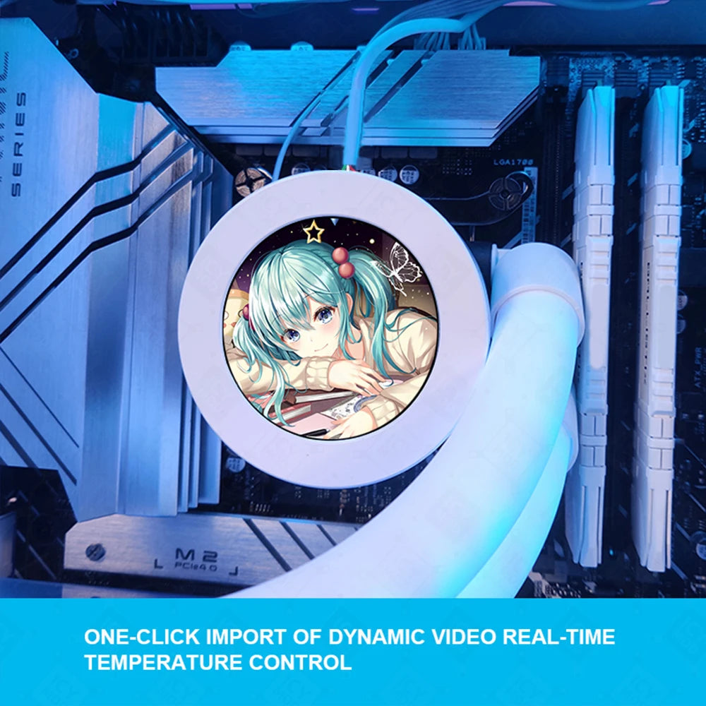 شاشة دائرية 2.1 إنش – عرض ديناميكي لحرارة وأداء النظام (AIDA64)