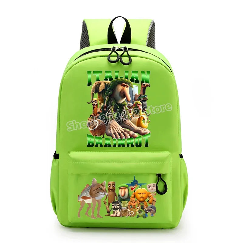 حقيبة ظهر إيطاليان برينروت بتصميم كرتوني عصري، حقيبة مدرسية بسعة كبيرة للطلاب، مثالية للعودة إلى المدرسة مع مساحة للكتب وا