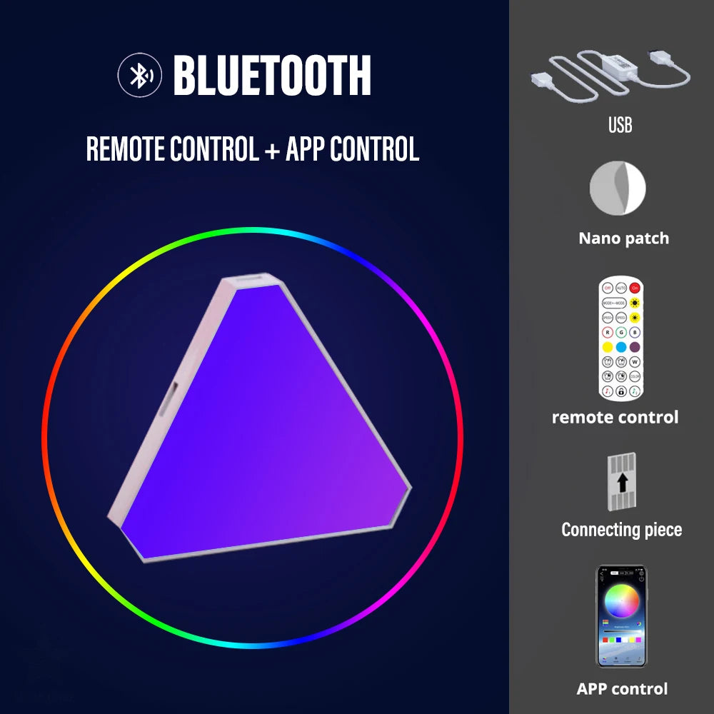 إضاءة ذكية LED مثلثية بتقنية WiFi – RGB وتتحكم فيها بالتطبيق