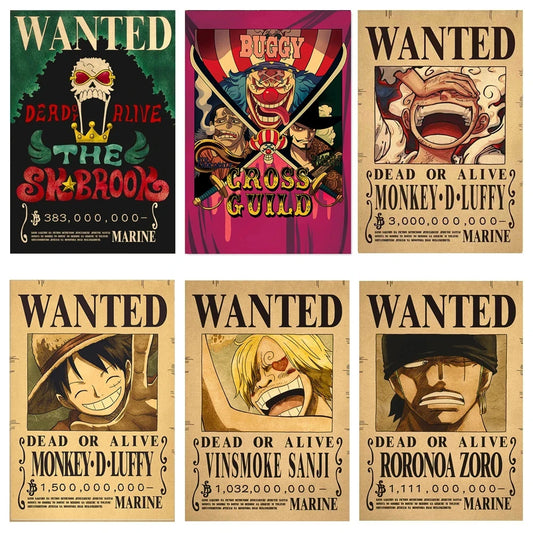 بوسترات ون بيس الأباطرة الأربعة | تصميم المطلوبين (Wanted)