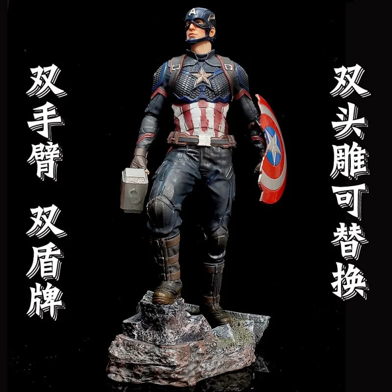 تمثال كابتن أمريكا – إصدار Avengers: Endgame | ارتفاع 40 سم | رأسين قابلين للتبديل ويدين إضافيتين