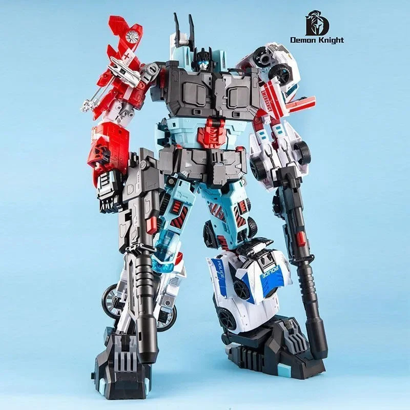لعبة روبوت متحول 5 في 1 – Demon Knight Defensor DK05 | مجموعة كاملة (DK01 - DK04) | إصدار ضخم قابل للتحول