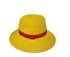 زي تنكري لشخصية مونكي دي لوفي – من أنمي ون بيس | طقم كامل للكبار والأطفال يشمل القميص، البنطال، وقبعة القش