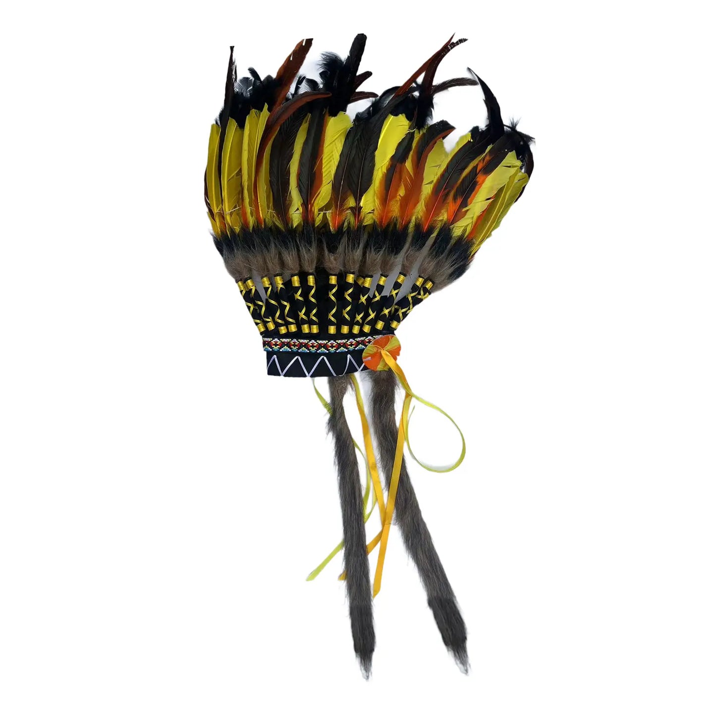 غطاء رأس هندي بريش فاخر – للكبار رجال ونساء | زينة حفلات وتنكر – خفيف وفخم للعروض والكوسبلاي