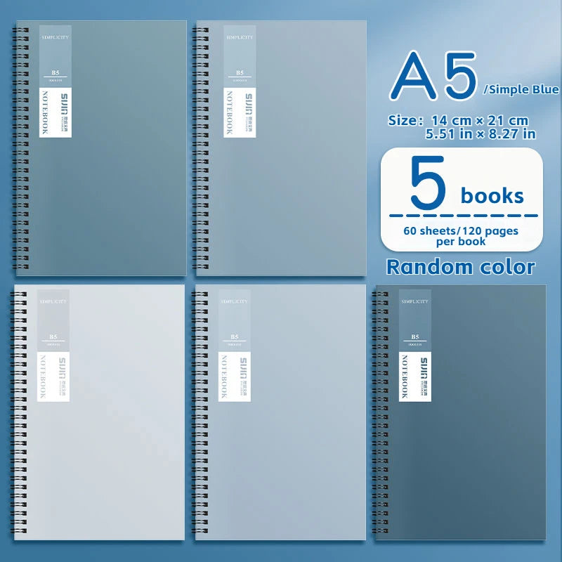 مجموعة من 5 دفاتر حلزونية بتصميم كلاسيكي قديم (Vintage)، تحتوي كل منها على 120 صفحة