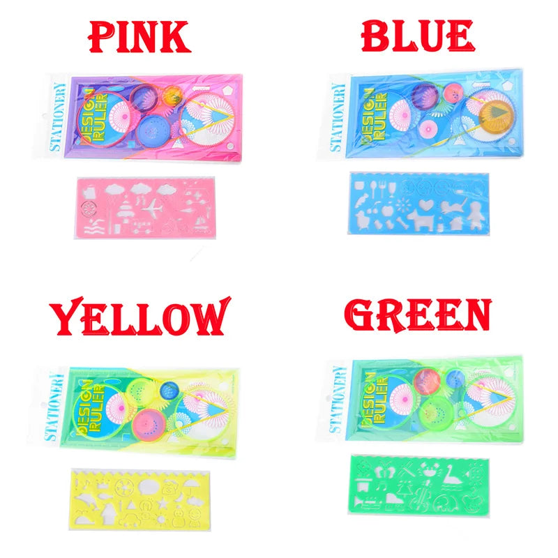 طقم أدوات الرسم الهندسي Spirograph – قوالب زخرفة وإبداع لتصميم الأشكال والزهور، أداة تعليمية وفنية للأطفال