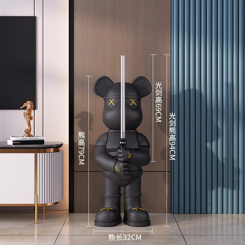 دبدوب ديكوري فاخر بحجم كبير – مع سيف مضيء، تصميم عصري وأنيق