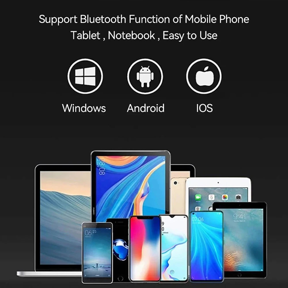 لوحة مفاتيح بلوتوث قابلة للطي مع لوحة لمس – متوافقة مع أنظمة iOS و Android و Windows