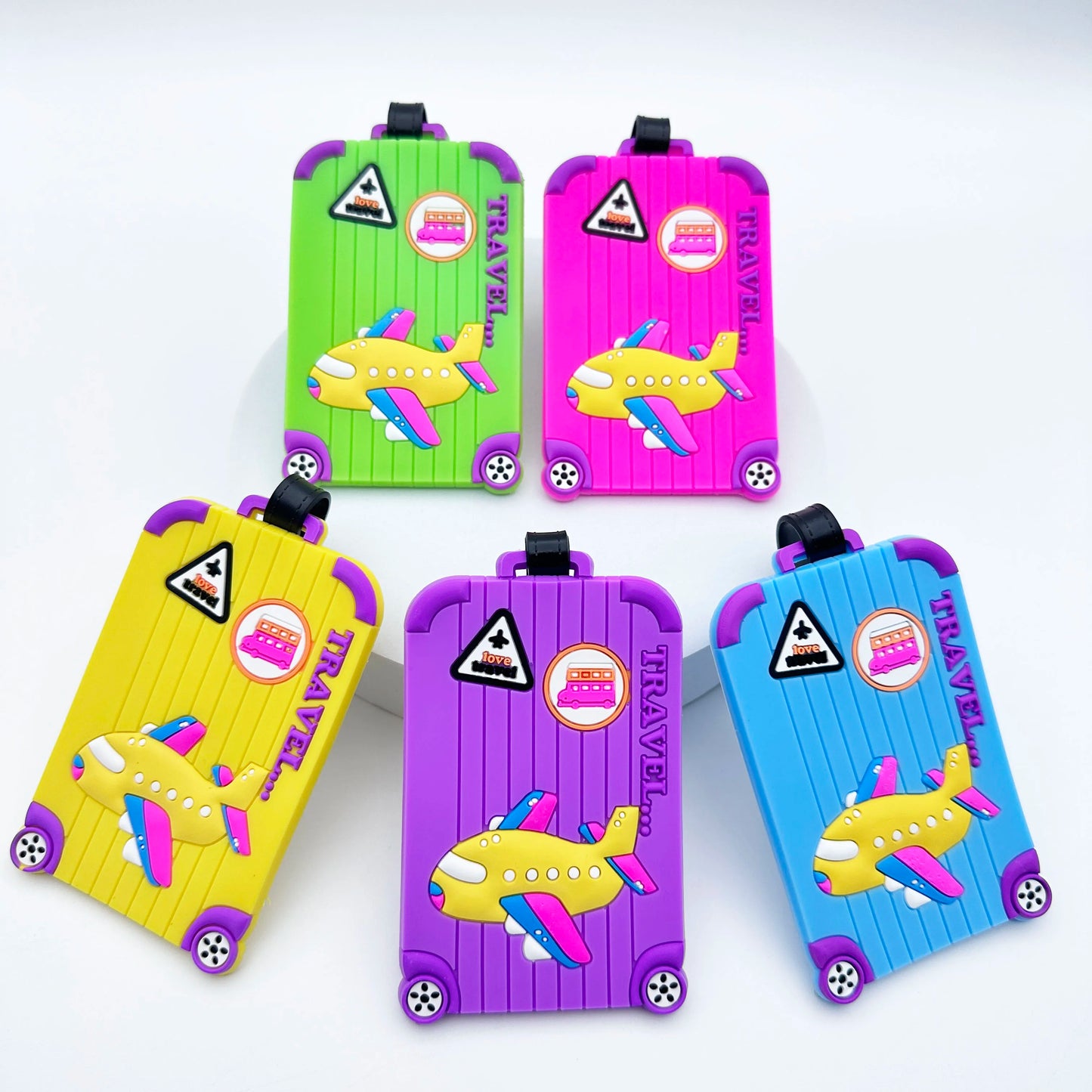 تاق شنطة بشكل طيارة – تصميم كرييتف بألوان متعددة، مثالي للسفر والتمييز السريع