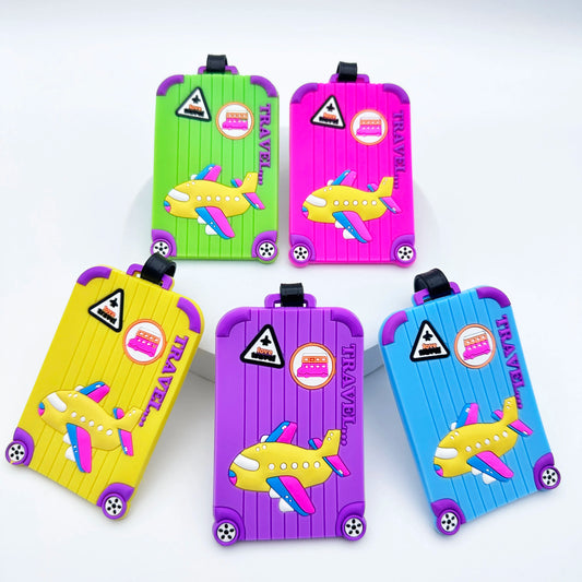 تاق شنطة بشكل طيارة – تصميم كرييتف بألوان متعددة، مثالي للسفر والتمييز السريع