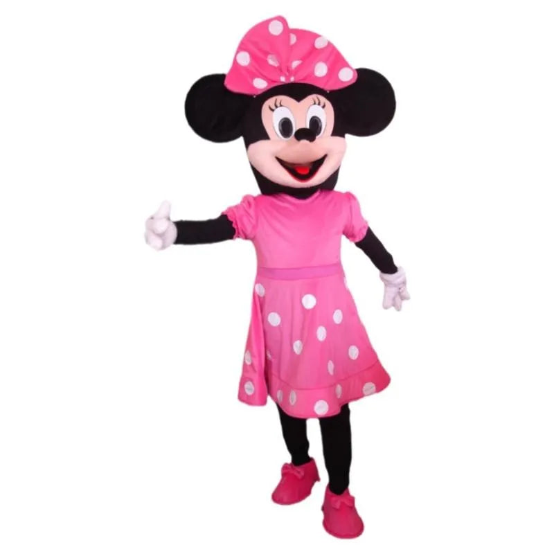 زي تميمة ميكي وميني ماوس للكبار – تصميم كرتوني كلاسيكي لعروض الإعلانات والحفلات