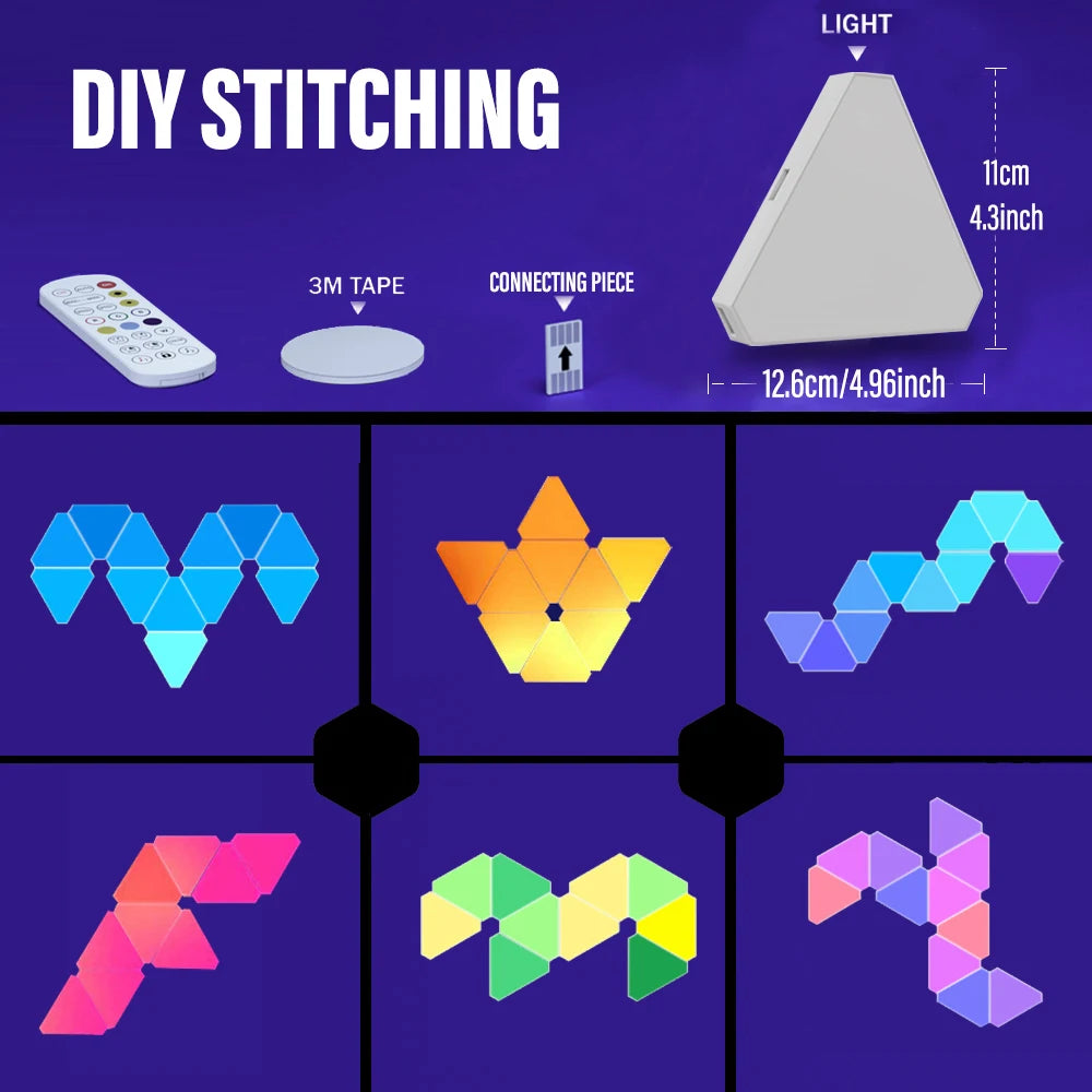 إضاءة ذكية LED مثلثية بتقنية WiFi – RGB وتتحكم فيها بالتطبيق