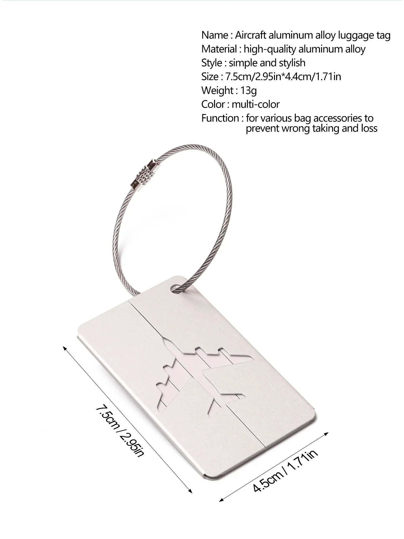 بطاقة تعريف للحقائب من الألمنيوم – أنيقة، متينة، ومناسبة للسفر