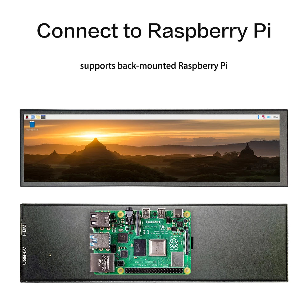 شاشة LESOWN طويلة بتقنية IPS – شاشة ثانوية 8.8 إنش بدقة 1920×480 | عرض معلومات النظام، درجة الحرارة، ومراقبة AIDA64