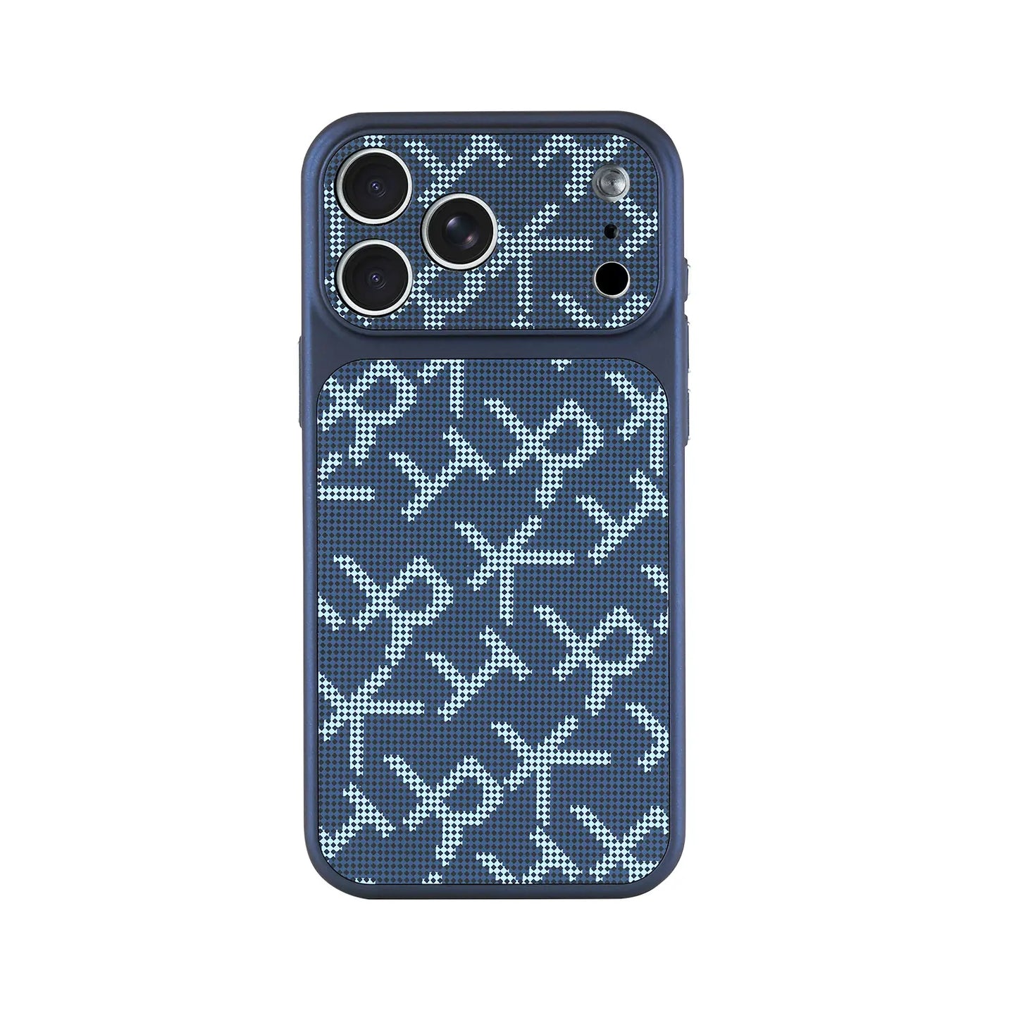 كفر آيفون بنقشة مونوغرام مع إطار برتقالي وأحمر – حماية قوية ضد الصدمات