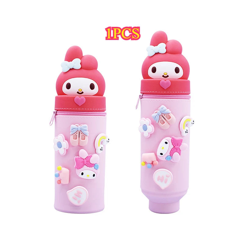 حافظة أقلام سيليكون كرتونية قابلة للطي