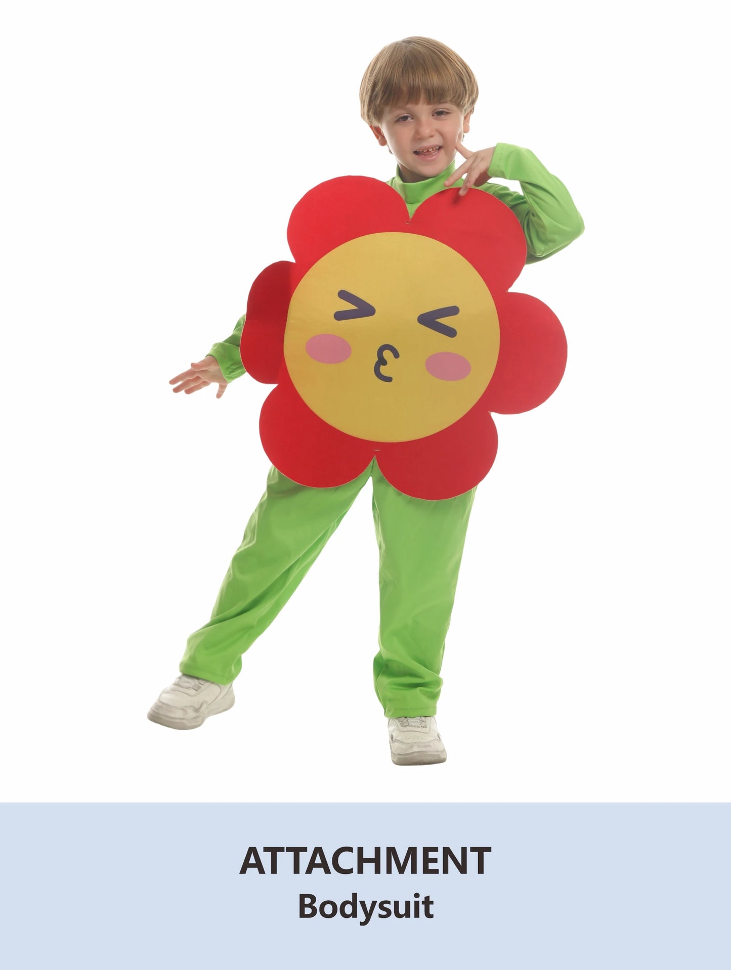 زي تنكري وردة حمراء للأطفال – بدلة كاملة بتصميم زهرة ورد مع غطاء رأس | مثالي للحفلات المدرسية