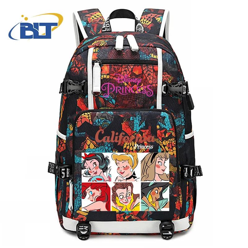 حقيبة ظهر للأطفال مطبوعة بشخصية ميني ماوس وأميرات ديزني