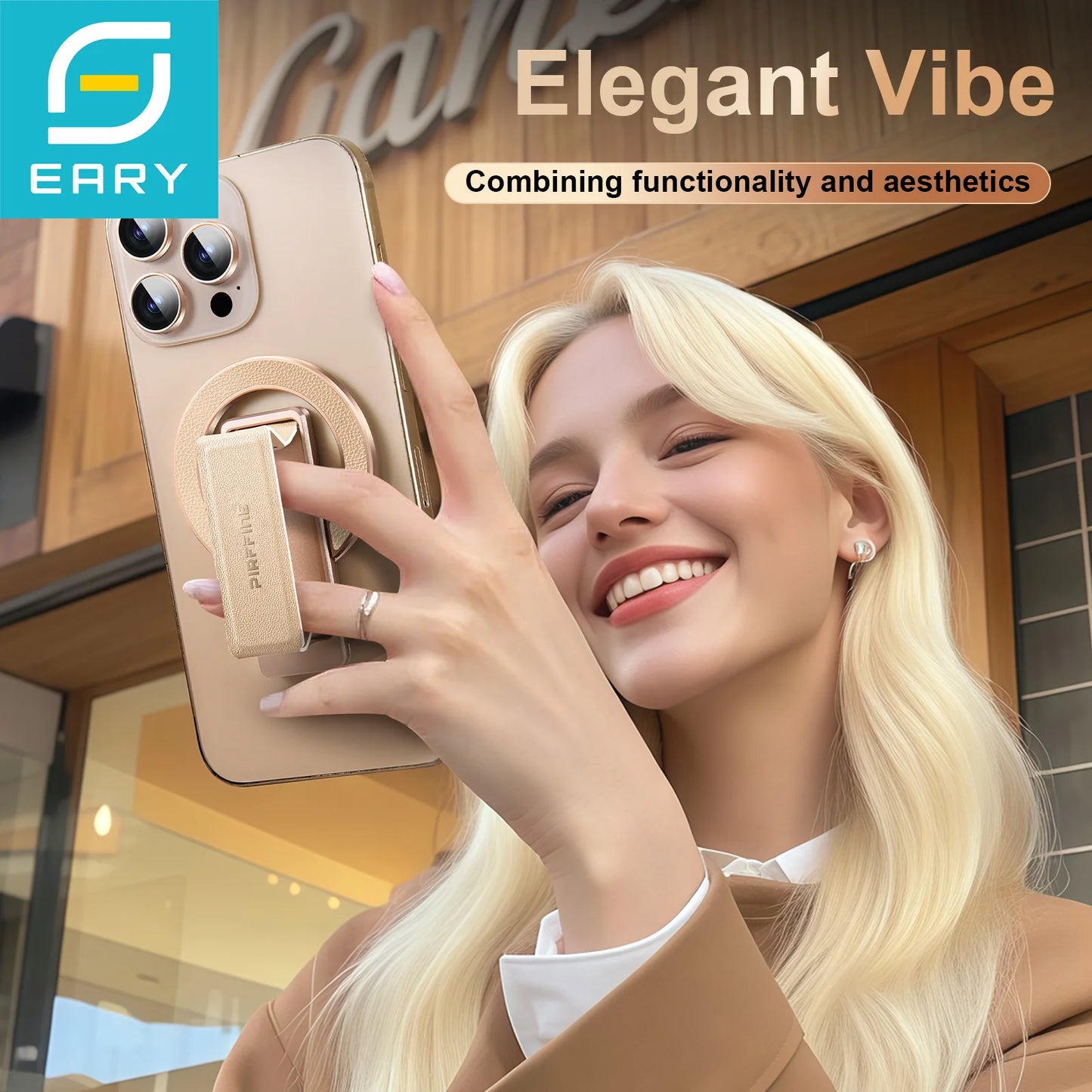 حلقة مسك مغناطيسية جلدية MagSafe للجوال – ستاند وحامل إصبع بتصميم أنيق