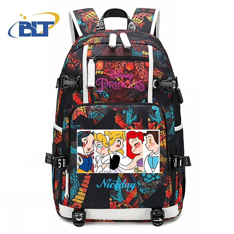 حقيبة ظهر للأطفال مطبوعة بشخصية ميني ماوس وأميرات ديزني