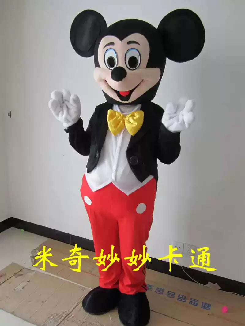 زي تميمة ميكي وميني ماوس للكبار – تصميم كرتوني كلاسيكي لعروض الإعلانات والحفلات