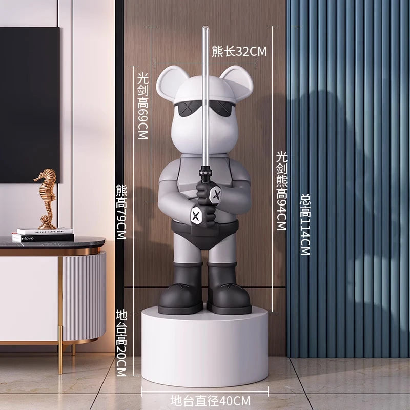 دبدوب ديكوري فاخر بحجم كبير – مع سيف مضيء، تصميم عصري وأنيق