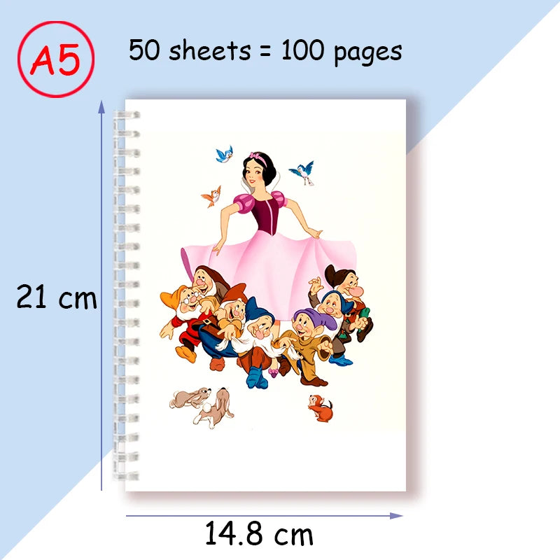دفتر حلزوني A5 – كرتوني من ديزني سنو وايت والأقزام السبعة