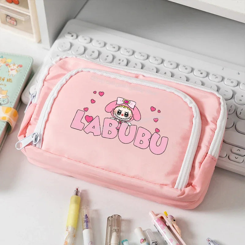 علبة أقلام للأطفال كبيرة السعة – حقيبة تخزين أدوات مكتبية إبداعية مع تصميم مفرّغ للضغط