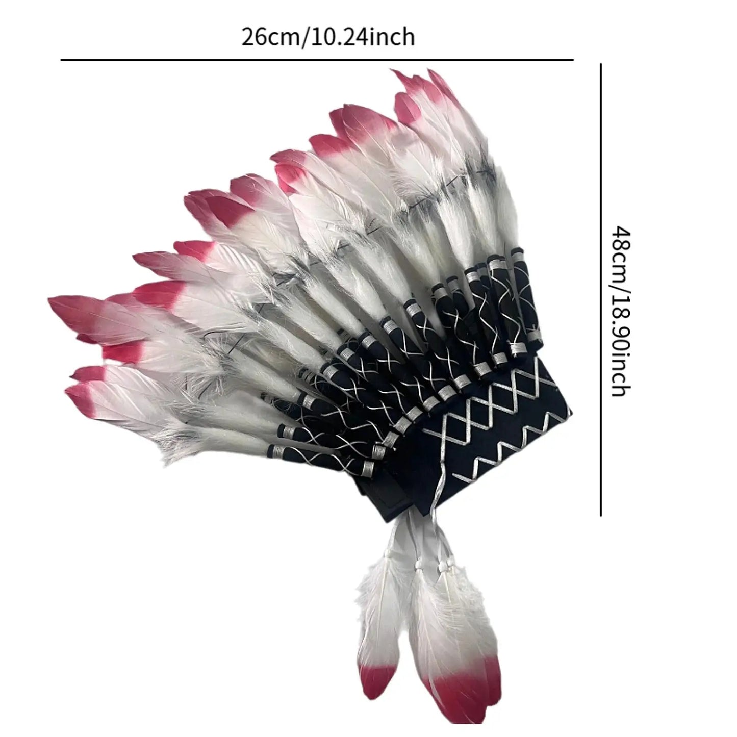 غطاء رأس هندي بريش فاخر – للكبار رجال ونساء | زينة حفلات وتنكر – خفيف وفخم للعروض والكوسبلاي