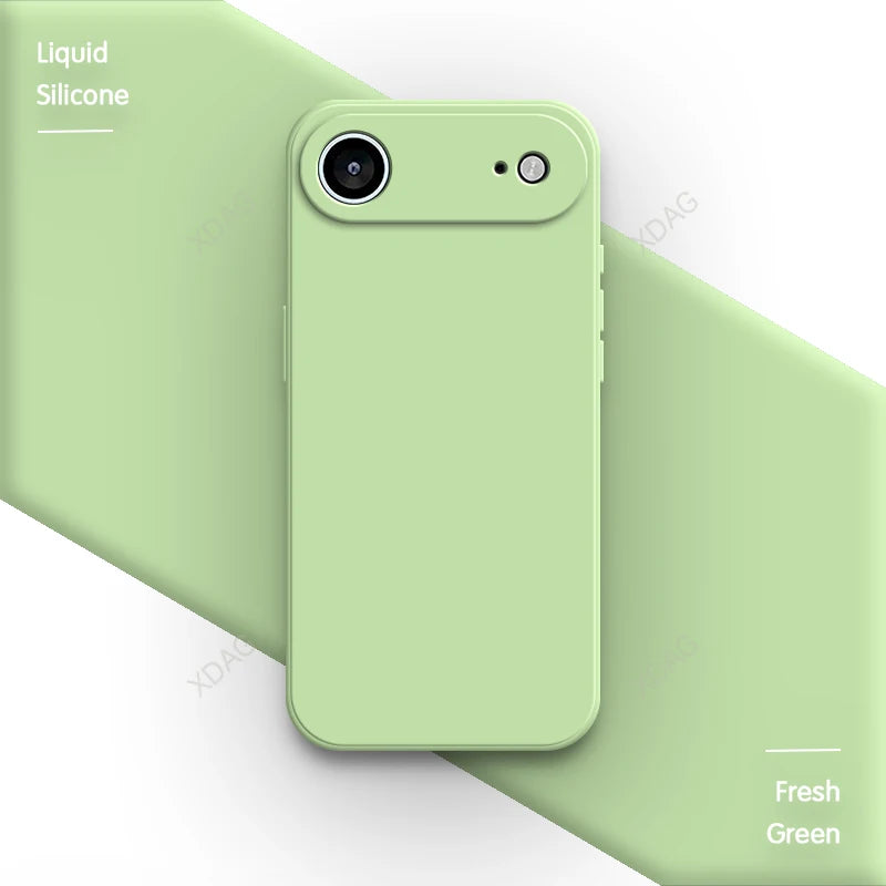 غطاء حماية فاخر بتصميم مربع ناعم من السيليكون السائل لهواتف iPhone 17 / 17 Air / 17 Pro / 17 Pro Max