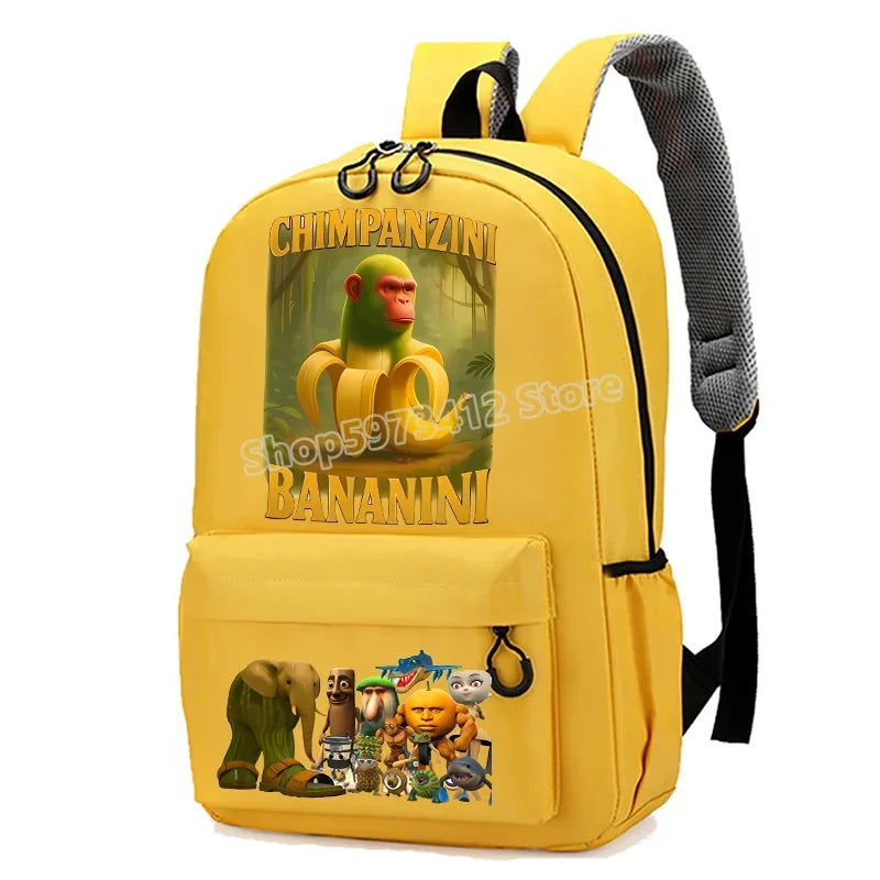 حقيبة مدرسية إيطاليان برينروت بطابع الحيوانات الميم، تصميم كرتوني مضحك بشكل قرش "تللا"، بسعة كبيرة، مناسبة للأولاد والبنات