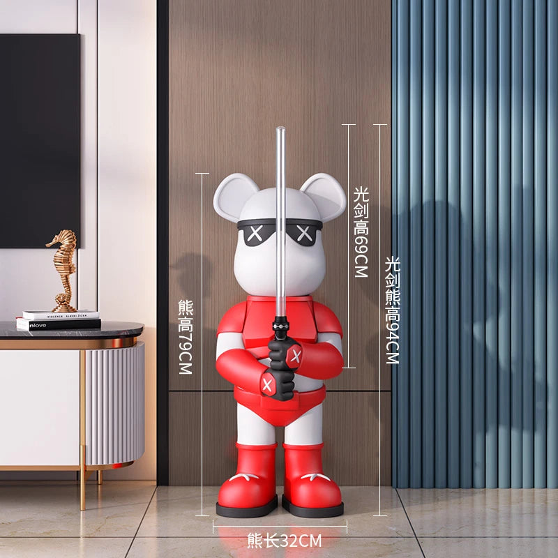 دبدوب ديكوري فاخر بحجم كبير – مع سيف مضيء، تصميم عصري وأنيق